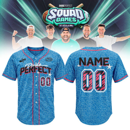 Dude Perfect – Squad Games Tour 2026 Customize Baseball Jersey