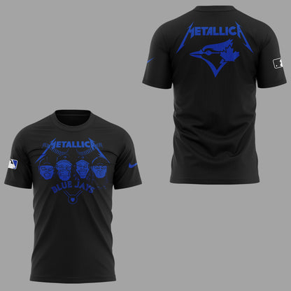 Limited Edition Blue Jays Baseball Metallica Night Black TShirt-KC04182501
