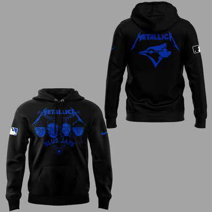 Limited Edition Blue Jays Baseball Metallica Night Black Hoodie-KC04182502