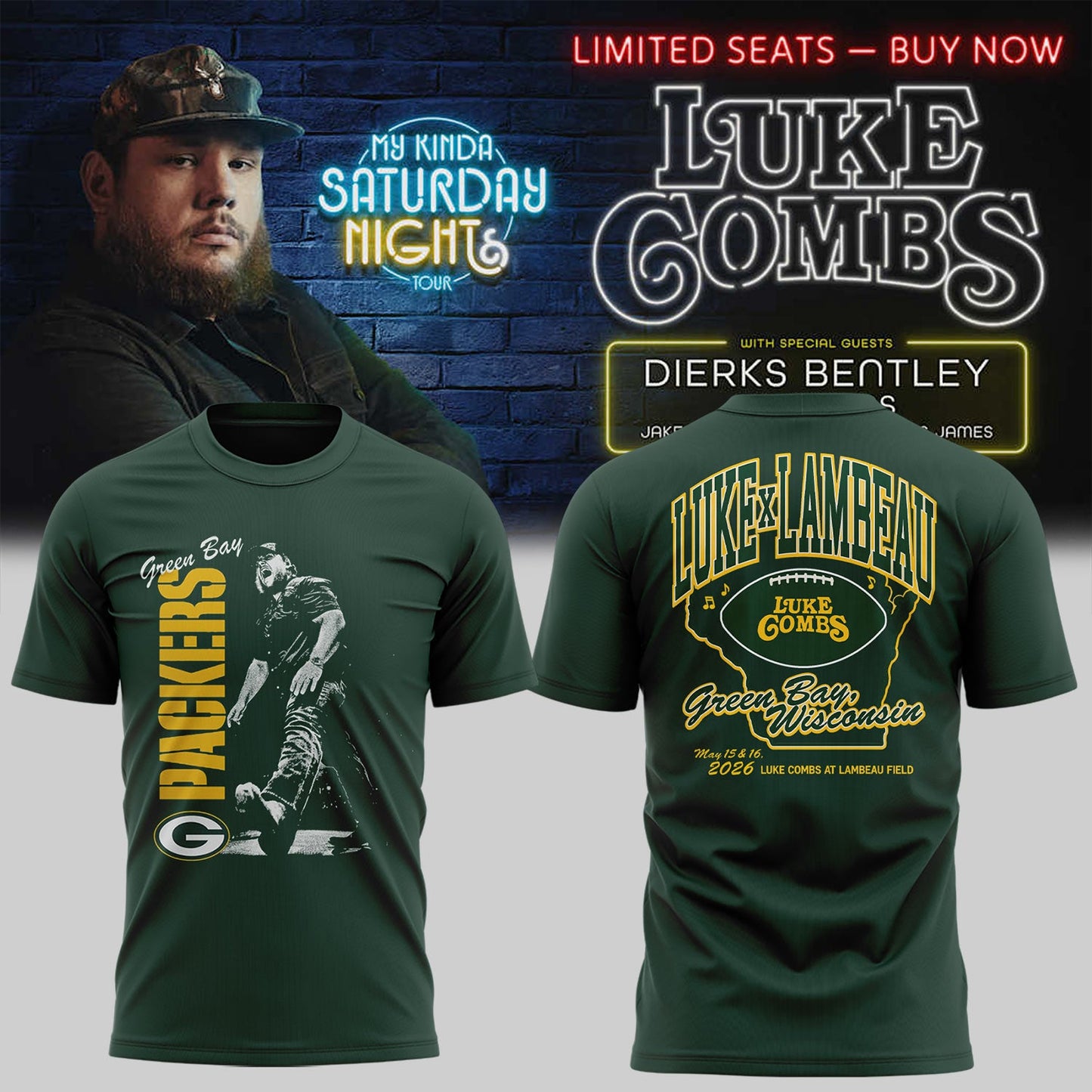 LC “My Kinda Saturday Nights Tour” at Lambeau Field Stadium Shirt