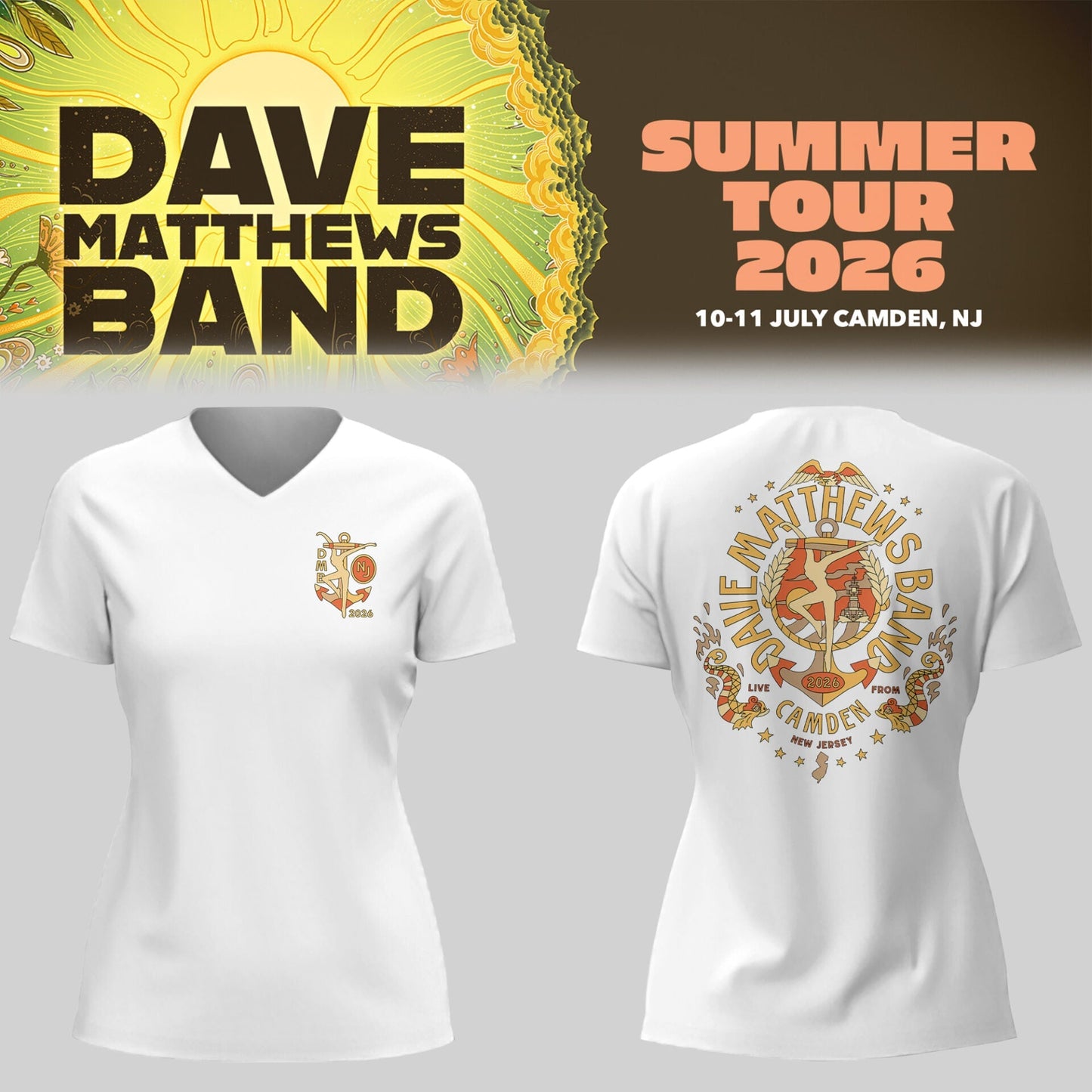 Limited Edition Summer Tour 2026 At Camden,NJ V-neck Shirt