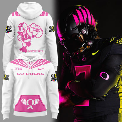 Limited Edition Oregon Ducks Breast Cancer Hoodie-KC10032516