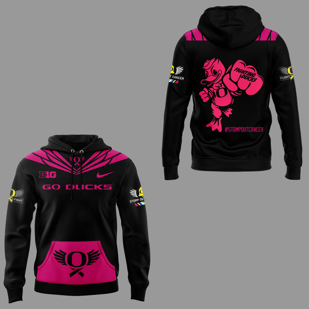 Limited Edition Oregon Ducks Breast Cancer Hoodie-KC10032517