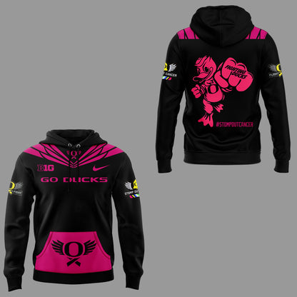 Limited Edition Oregon Ducks Breast Cancer Hoodie-KC10032517