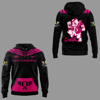 Limited Edition Oregon Ducks Breast Cancer Hoodie-KC10032518