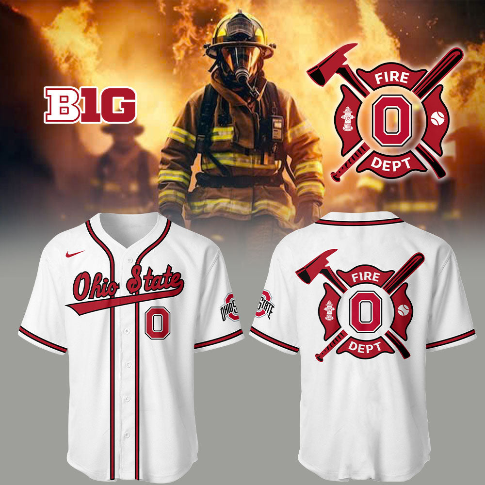 Ohio State Baseball x Firefighter Appreciation Night Jersey-LL250320018