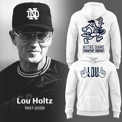 Limited Edition Irish FB Remembering the life and legacy of Lou Holtz 1937-2026 Hoodie