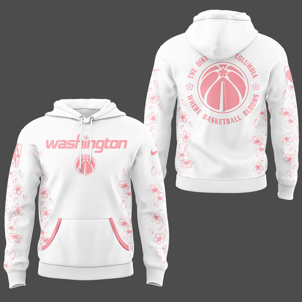 Washington Wizards Merch - Cherry Blossom Hoodie - City In Bloom Collecions