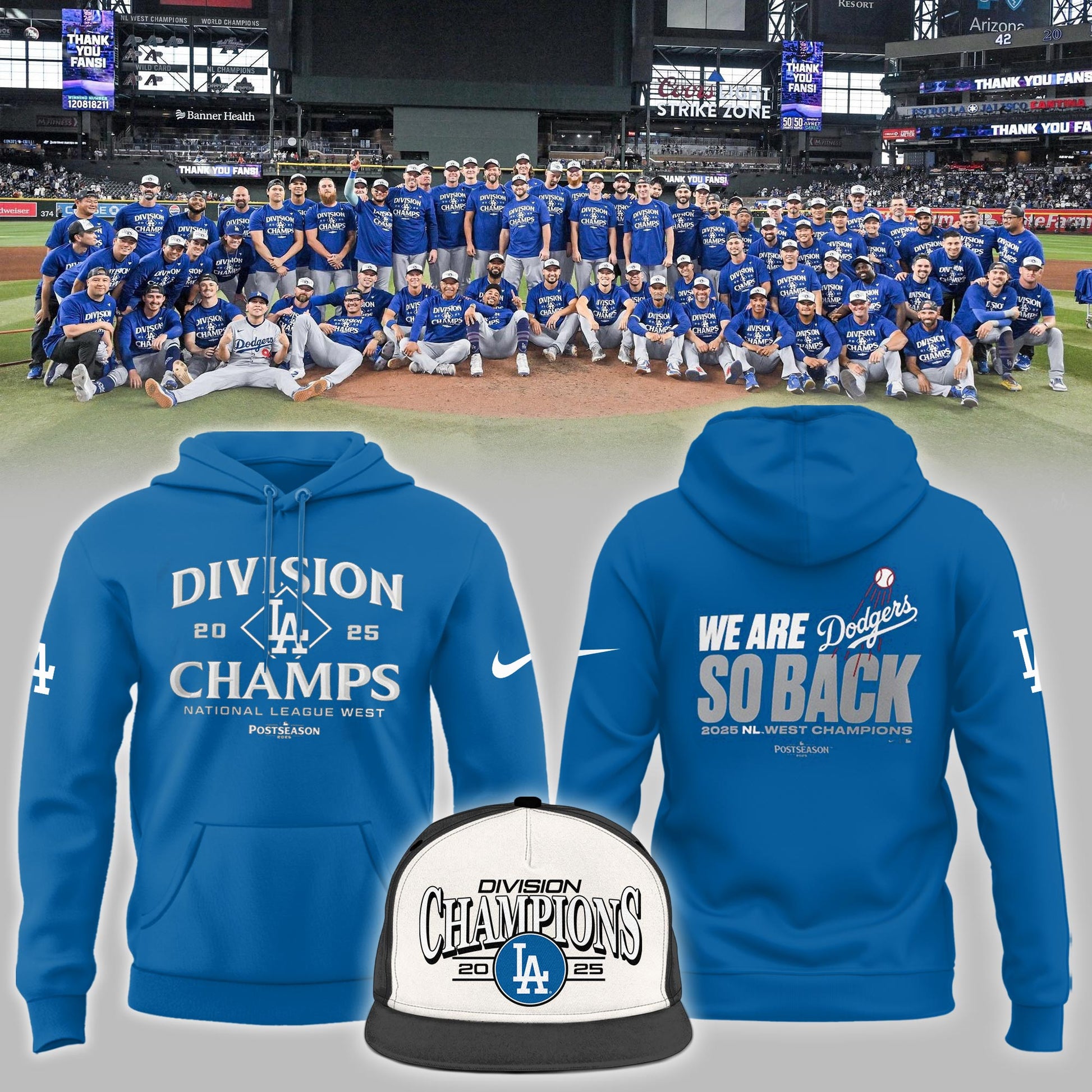 Los Angeles Dodgers 2025 NL West Division Champions Limited Hoodie