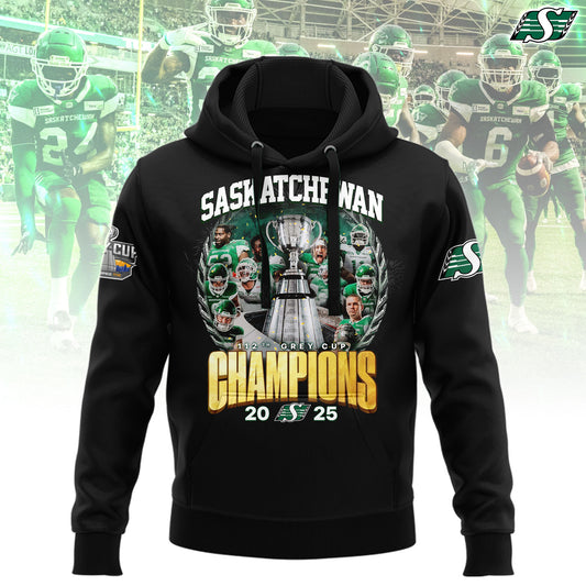 Saskatchewan Roughriders 112th Grey Cup champion Black Hoodie Version 2