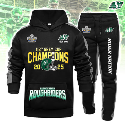 Saskatchewan Roughriders 112th Grey Cup champion Black Hoodie