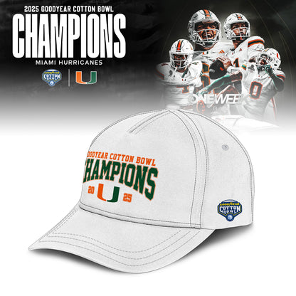 Miami Hurricanes College Football Playoff 2025 Cotton Bowl Champions Hoodie v2