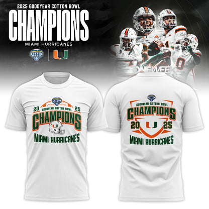 Miami Hurricanes College Football Playoff 2025 Cotton Bowl Champions T-Shirt v2