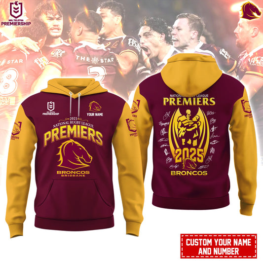 B.Broncos NRL Finals 2025 Champions Combo Hoodie