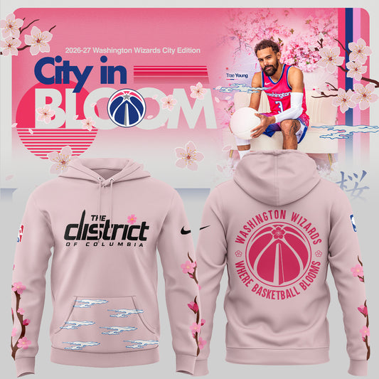 Washington Wizards Merch - Cherry Blossom Hoodie - City In Bloom Collecions