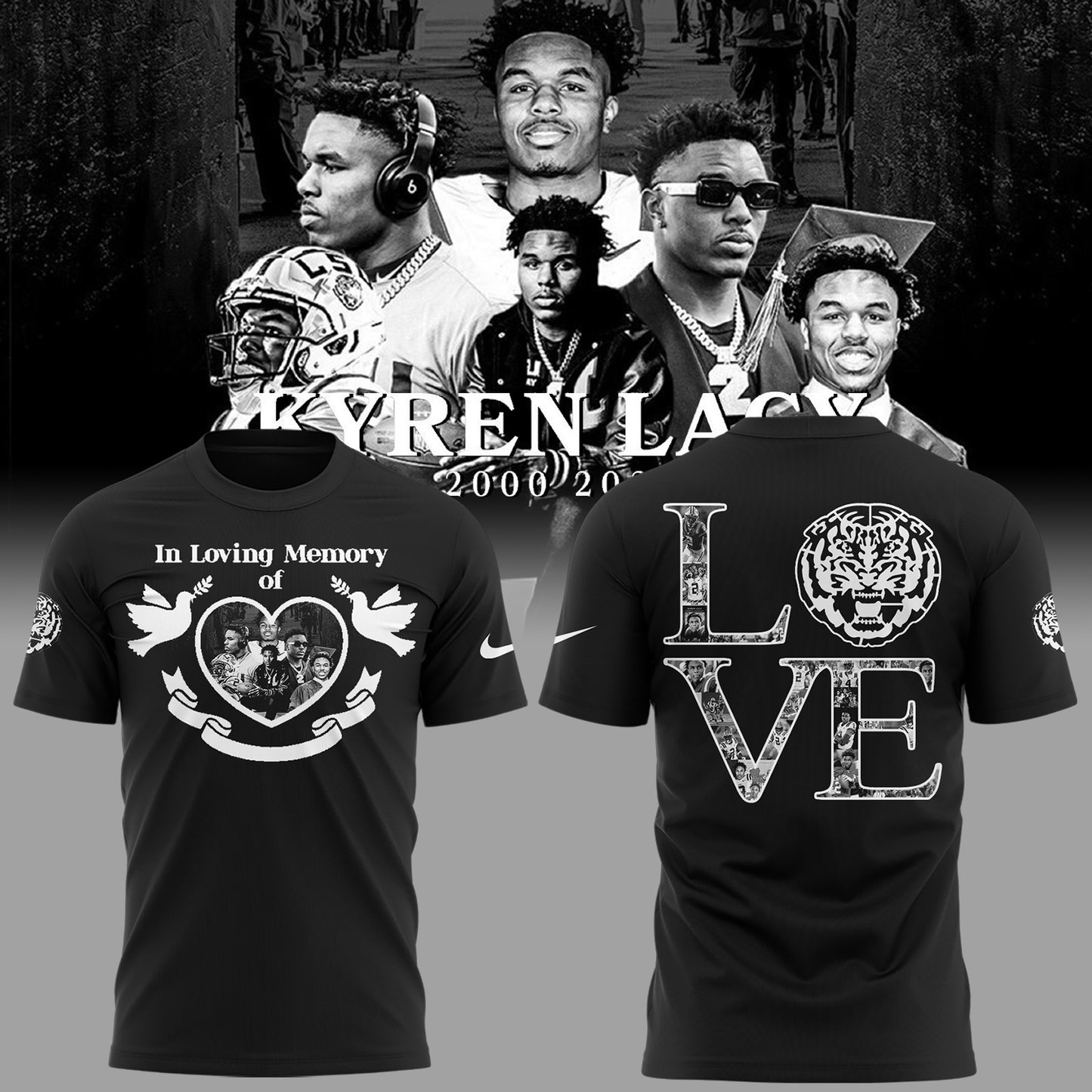 Tigers Football Limited RIP Lacy Black T-Shirt-ND04142516