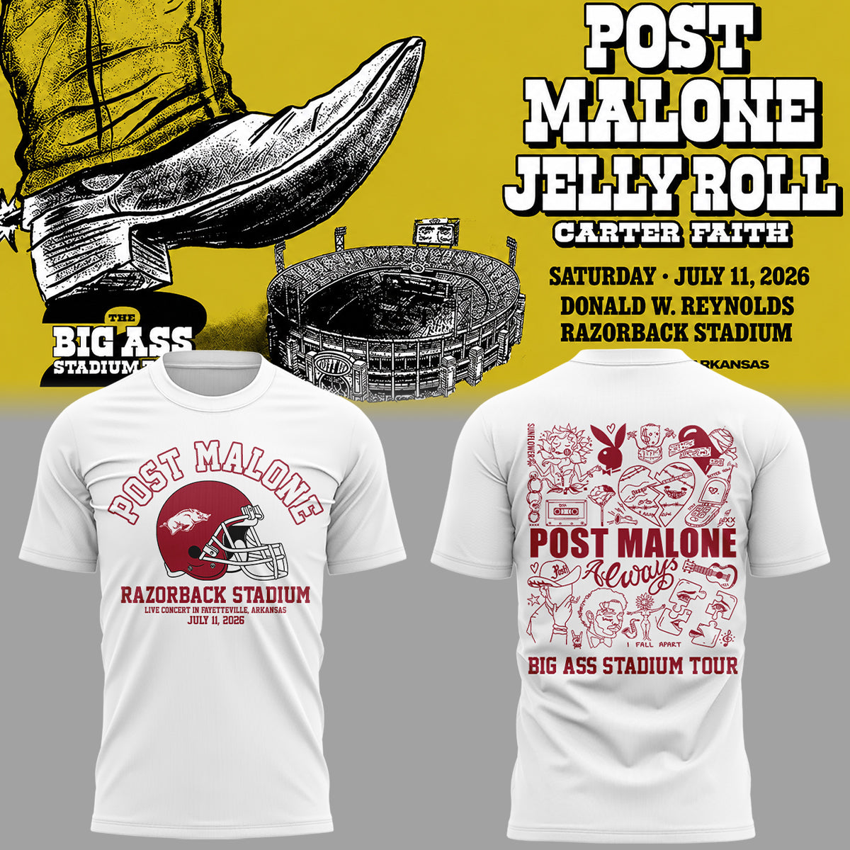 Limited Edition Big Ass Stadium Tour At Razorback Stadium Shirt