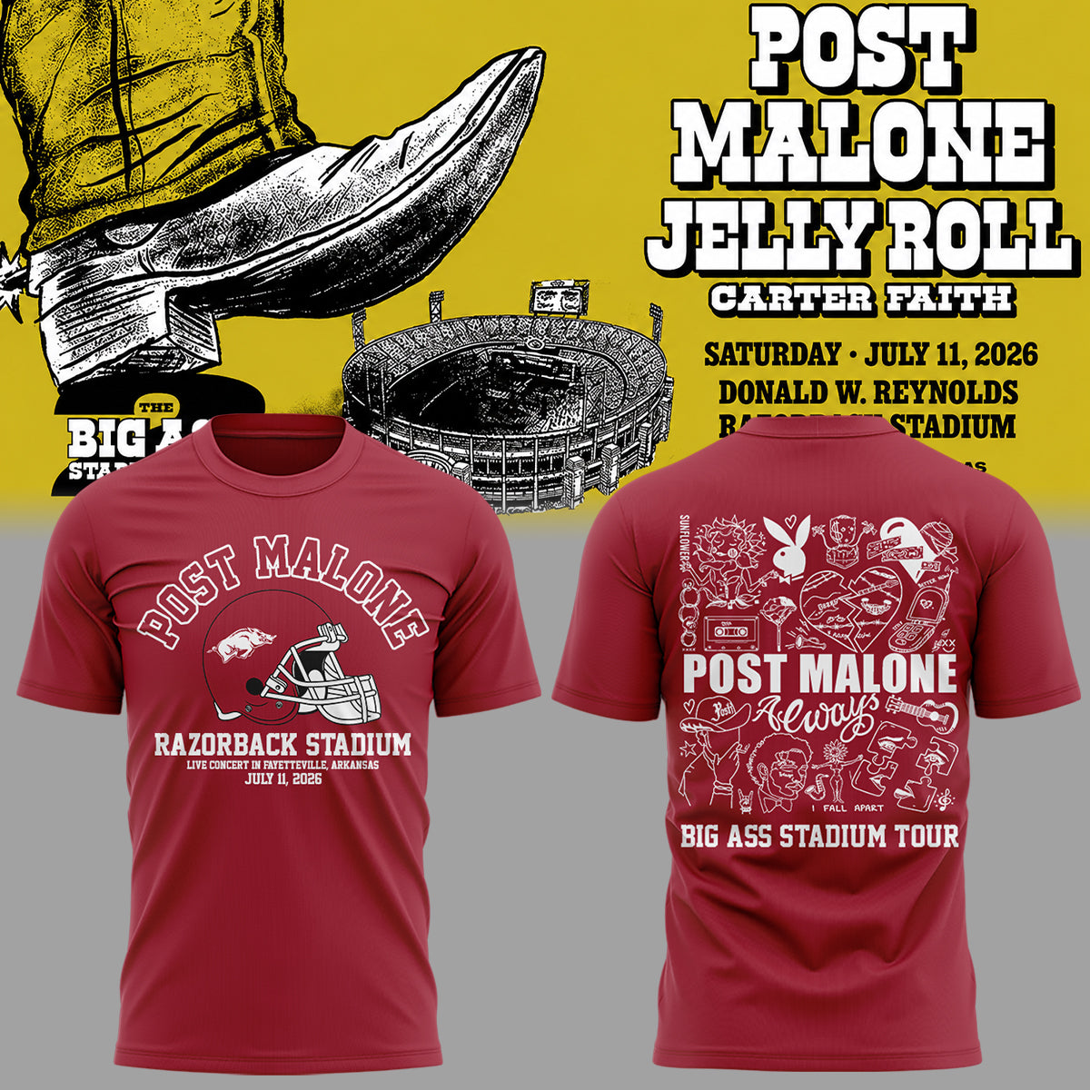 Limited Edition Big Ass Stadium Tour At Razorback Stadium Shirt