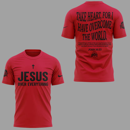 Limited Edition JESUS Over Everything Red TShirt-ND08182551