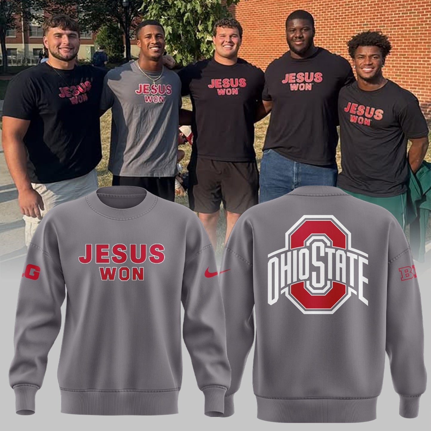 Limited Edition JESUS WON Gray Sweatshirt-ND090925113
