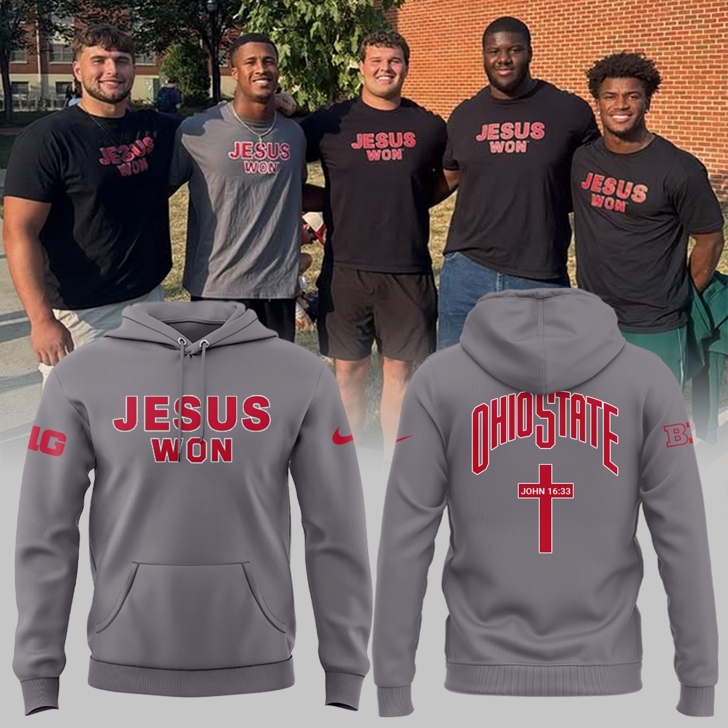 Limited Edition JESUS WON Gray Hoodie-ND090925114