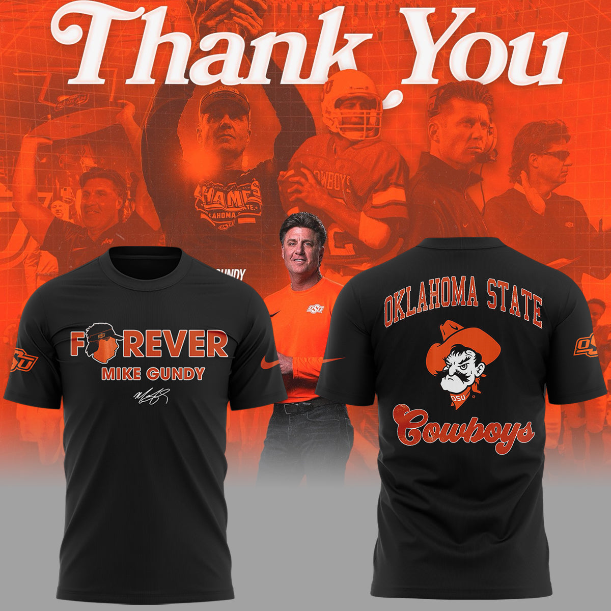 Limited Edition OSU Cowboy Thank You Coach Mike T-Shirt