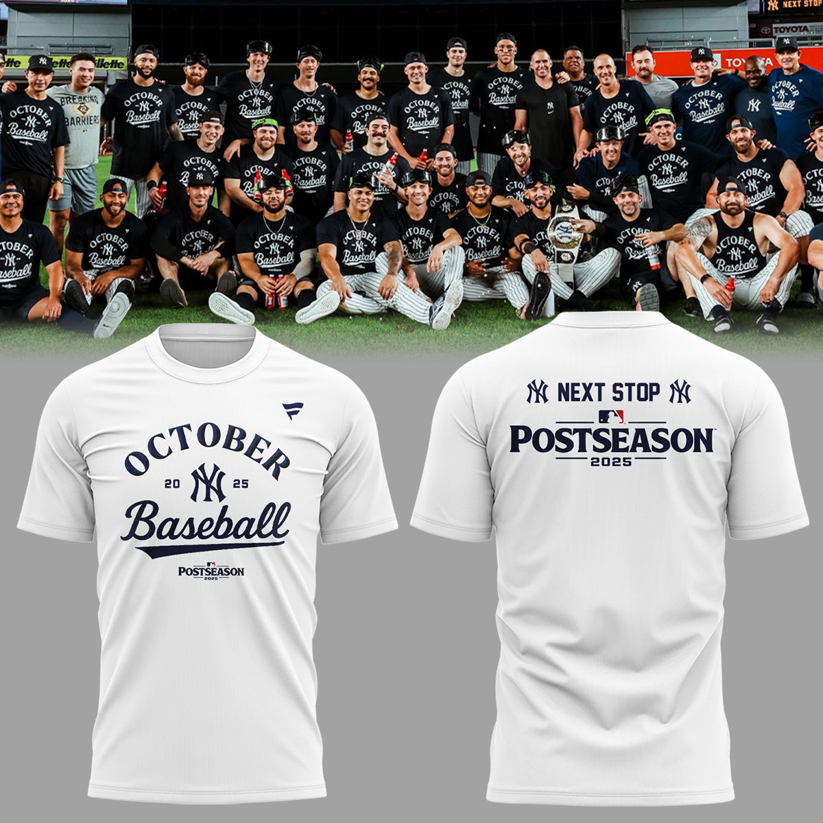 Limited Edition Yankees October Baseball White TShirt