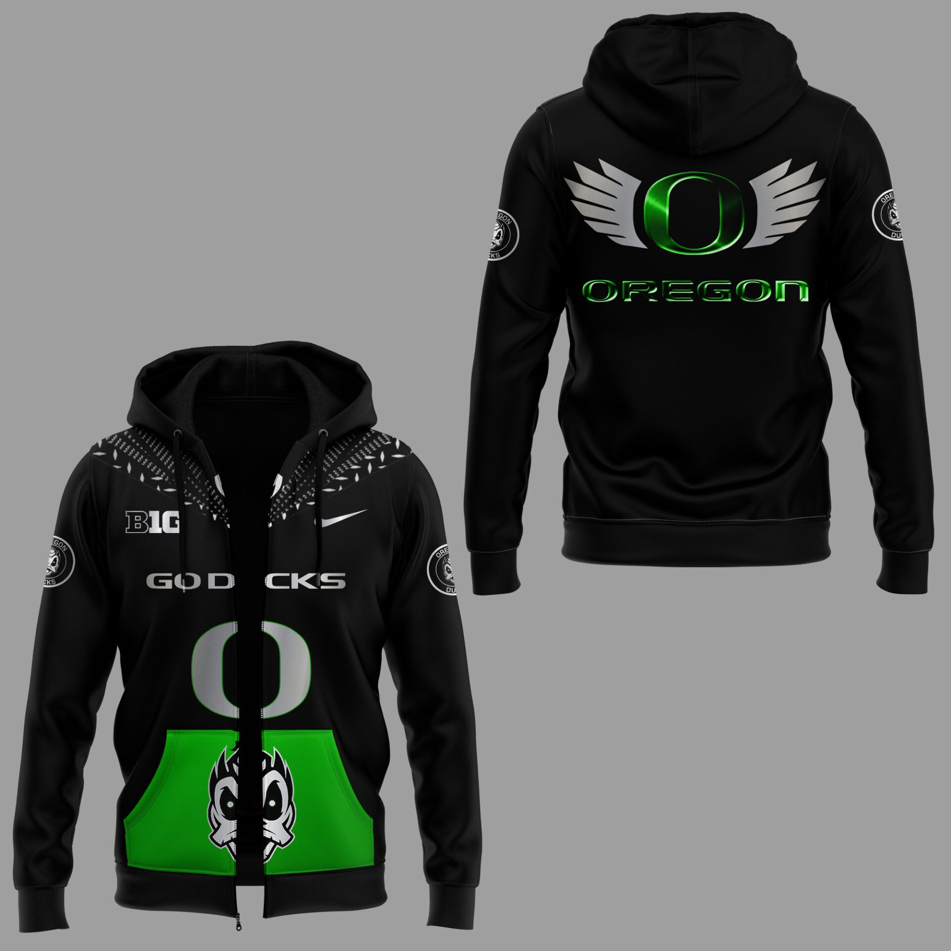 Limited Edition Oregon Football Game 6 uniform combo Zip Hoodie-ND10092530