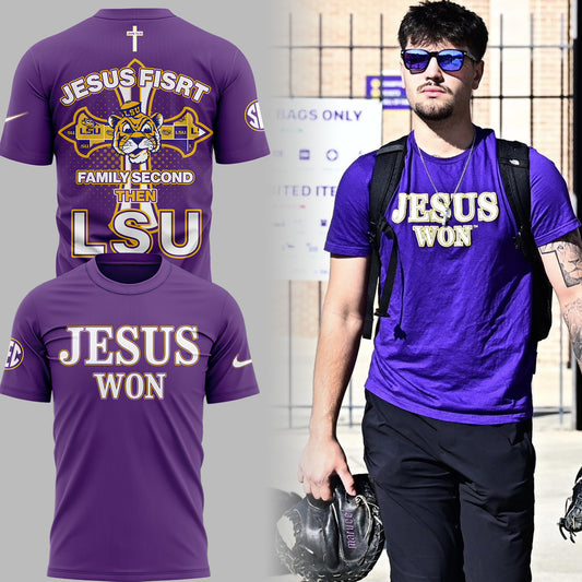 Special Edition Tigers JESUS WON Purple TShirt-ND11042507