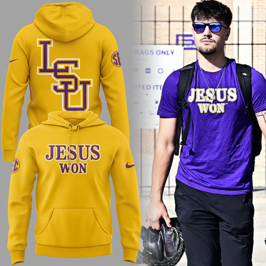 Limited Edition Tigers JESUS WON Yellow Hoodie-ND11042509
