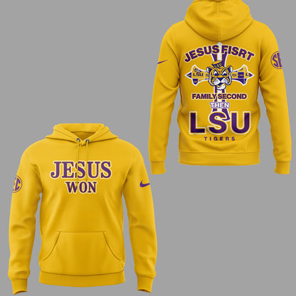 Special Edition Tigers JESUS WON Yellow Hoodie-ND11042512