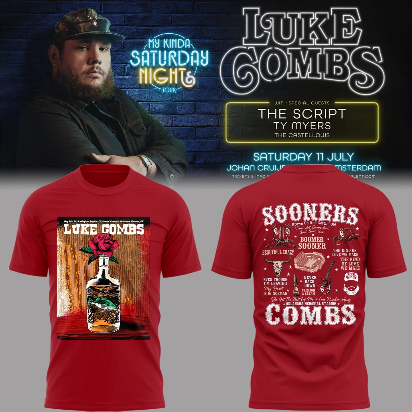 LC “My Kinda Saturday Nights Tour” Oklahoma Memorial Stadium Shirt