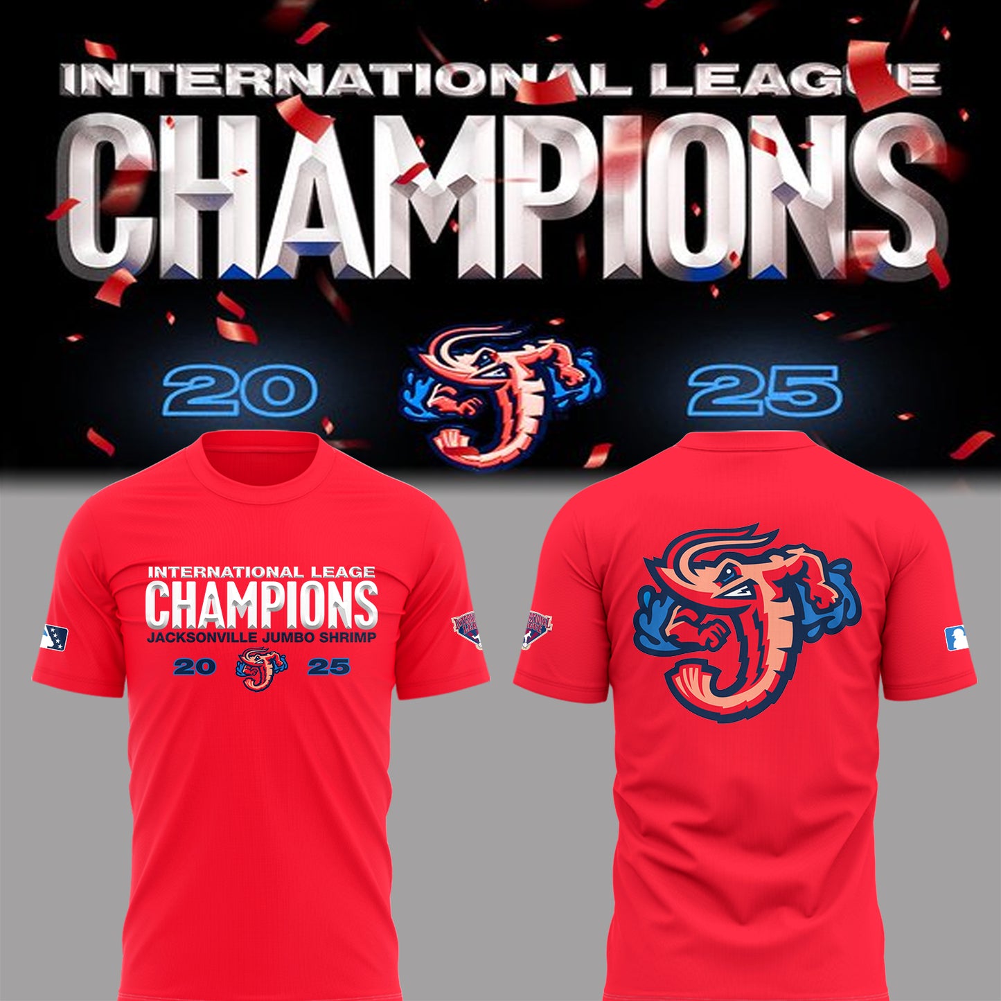 Limited Edition JaxShrimp 2025 International League Champions Tshirt-PA092625007