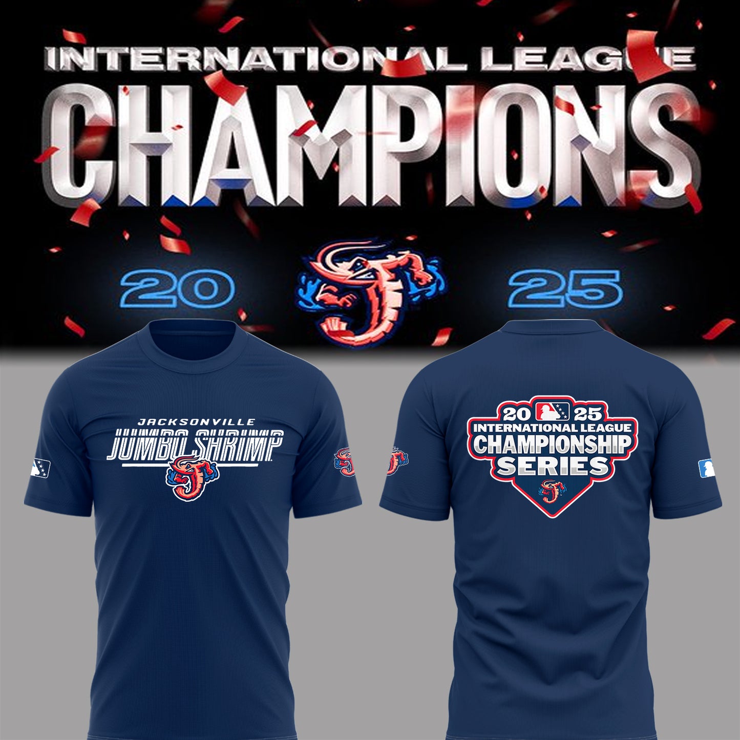 Limited Edition JaxShrimp 2025 International League Champions Tshirt-PA092625021