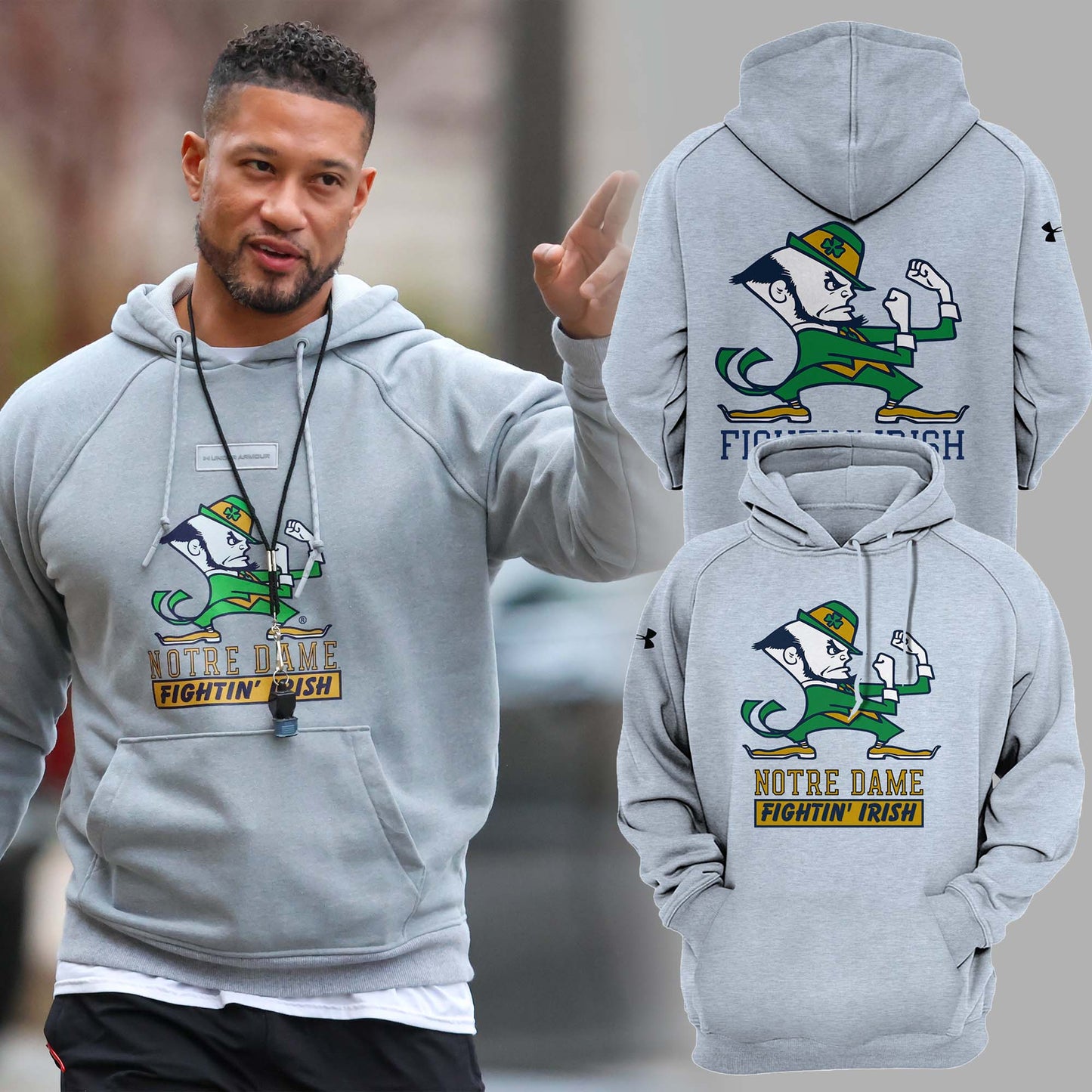 Limited Edition Notre Dame Coach Marcus Freeman Raglan Hoodie