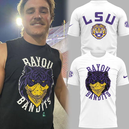 Limited Edition LSU Football Bayou Bandits Logo W TShirt-PU0903256868