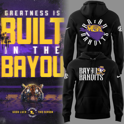 Limited Edition LSU Football Bayou Bandits Logo Hoodie-PU09052500002