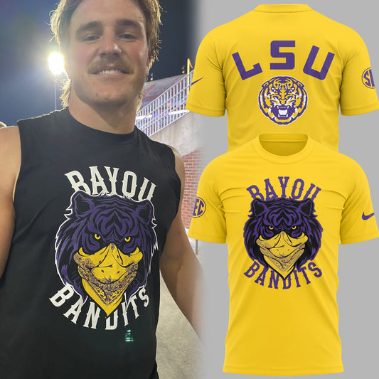 Limited Edition LSU Football Bayou Bandits Logo TShirt-PU09052500007