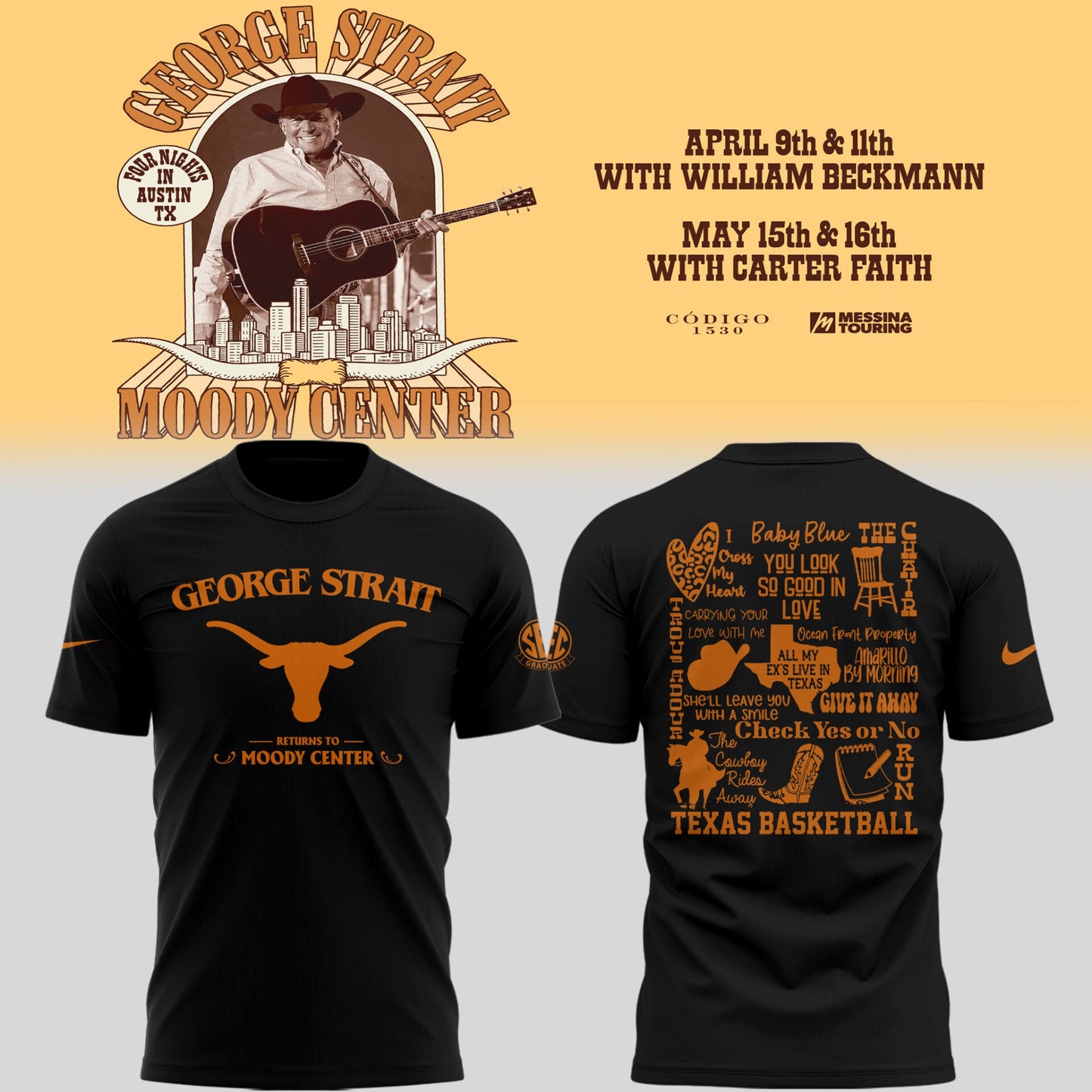 Texas 🏀 G.Strait returns to Moody Center on April 9 & 11 TShirt