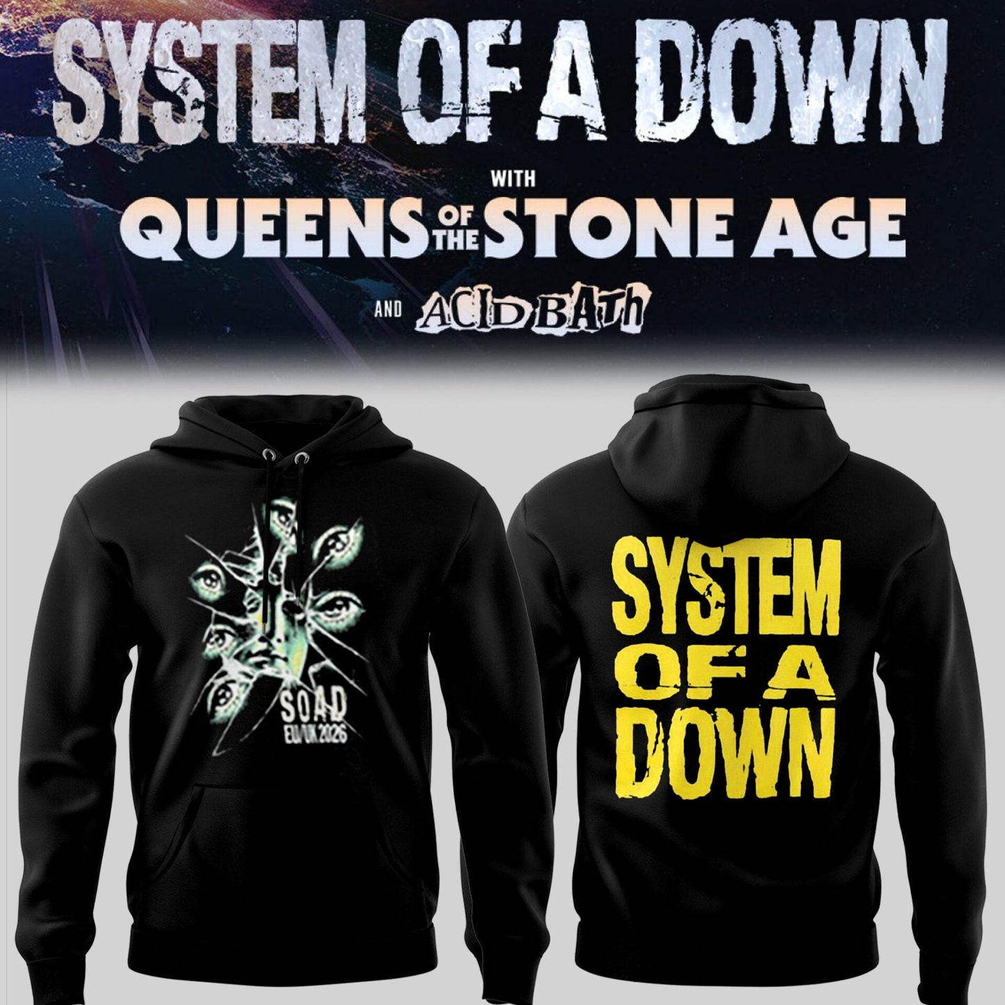 Limited Edition SOAD UK & Europe Stadium Tour 2026 Hoodie