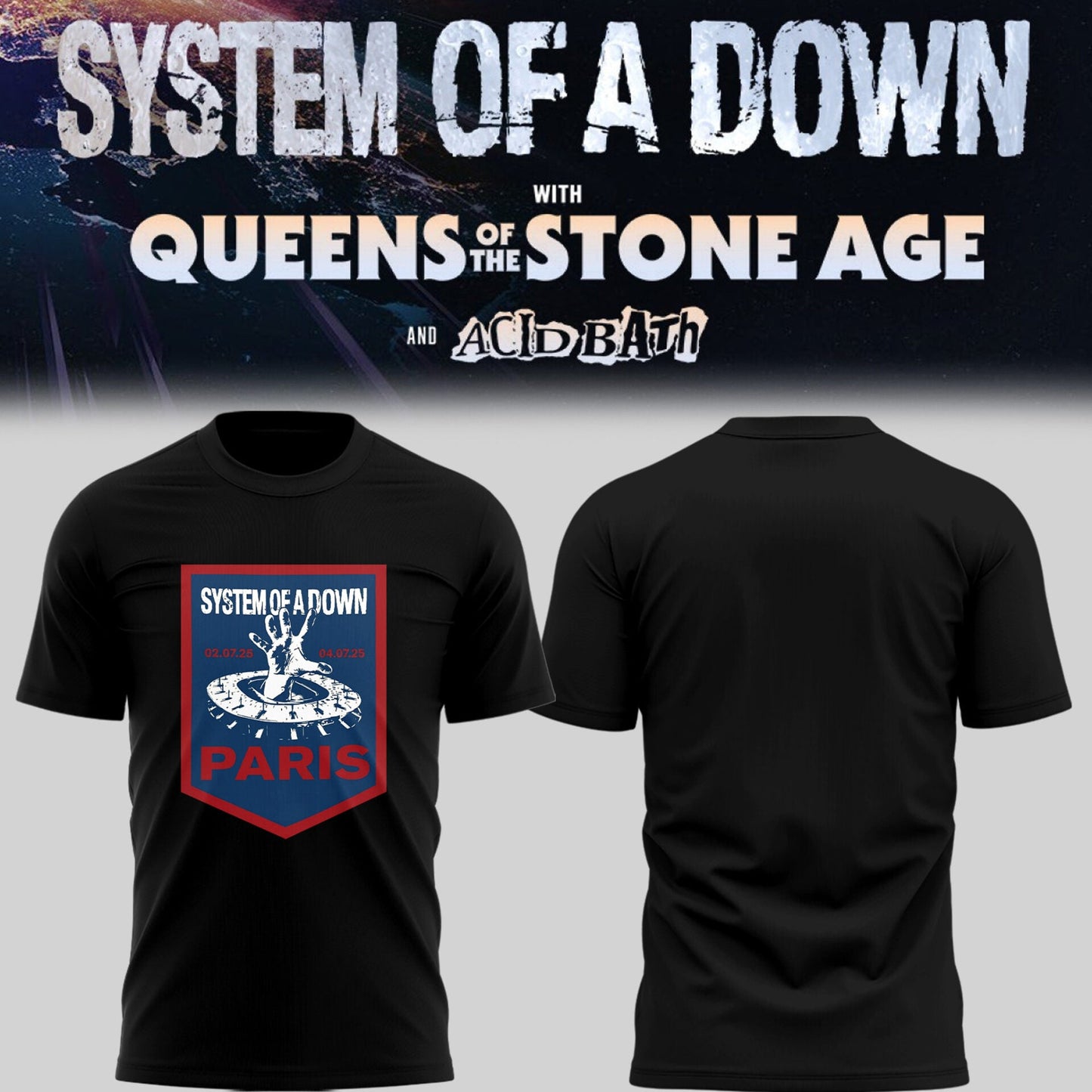Limited Edition SOAD UK & Europe Stadium Tour 2026 T-Shirt