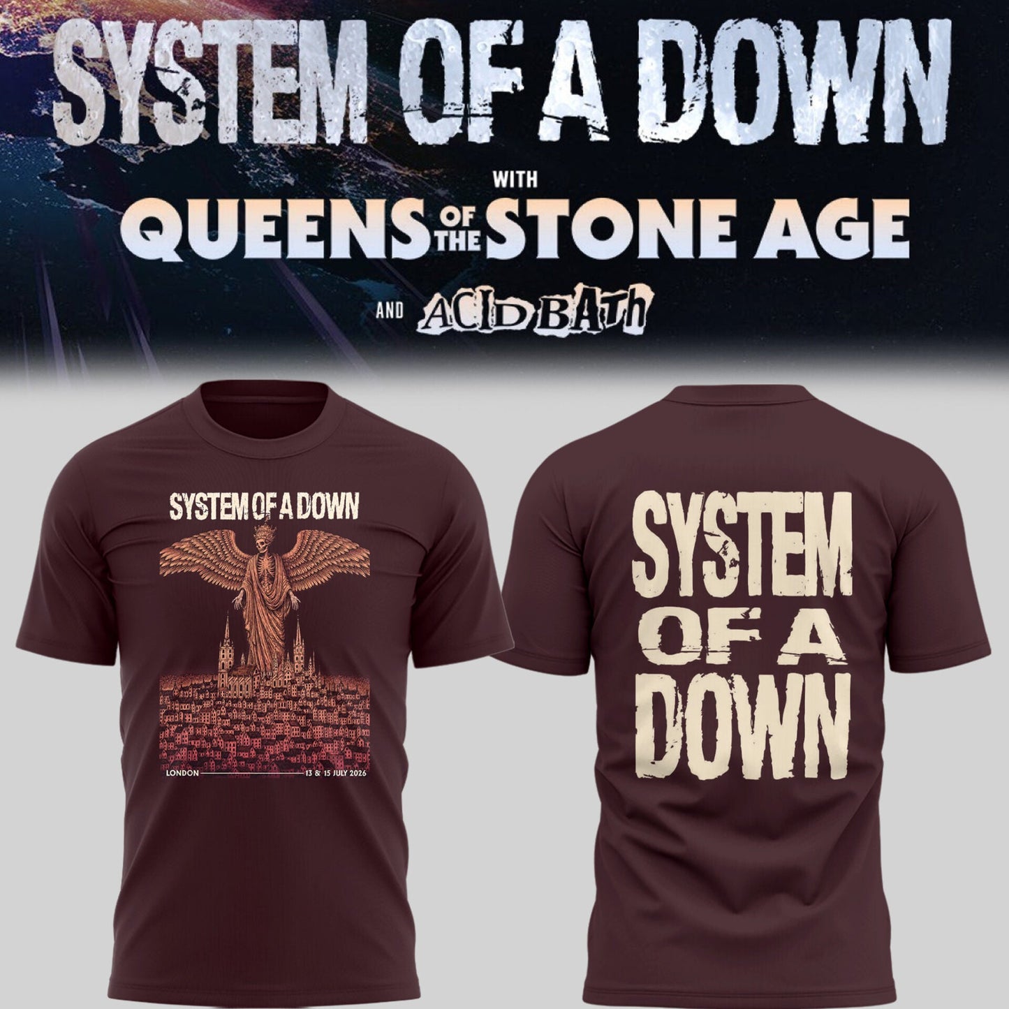Limited Edition SOAD UK & Europe Stadium Tour 2026 T-Shirt