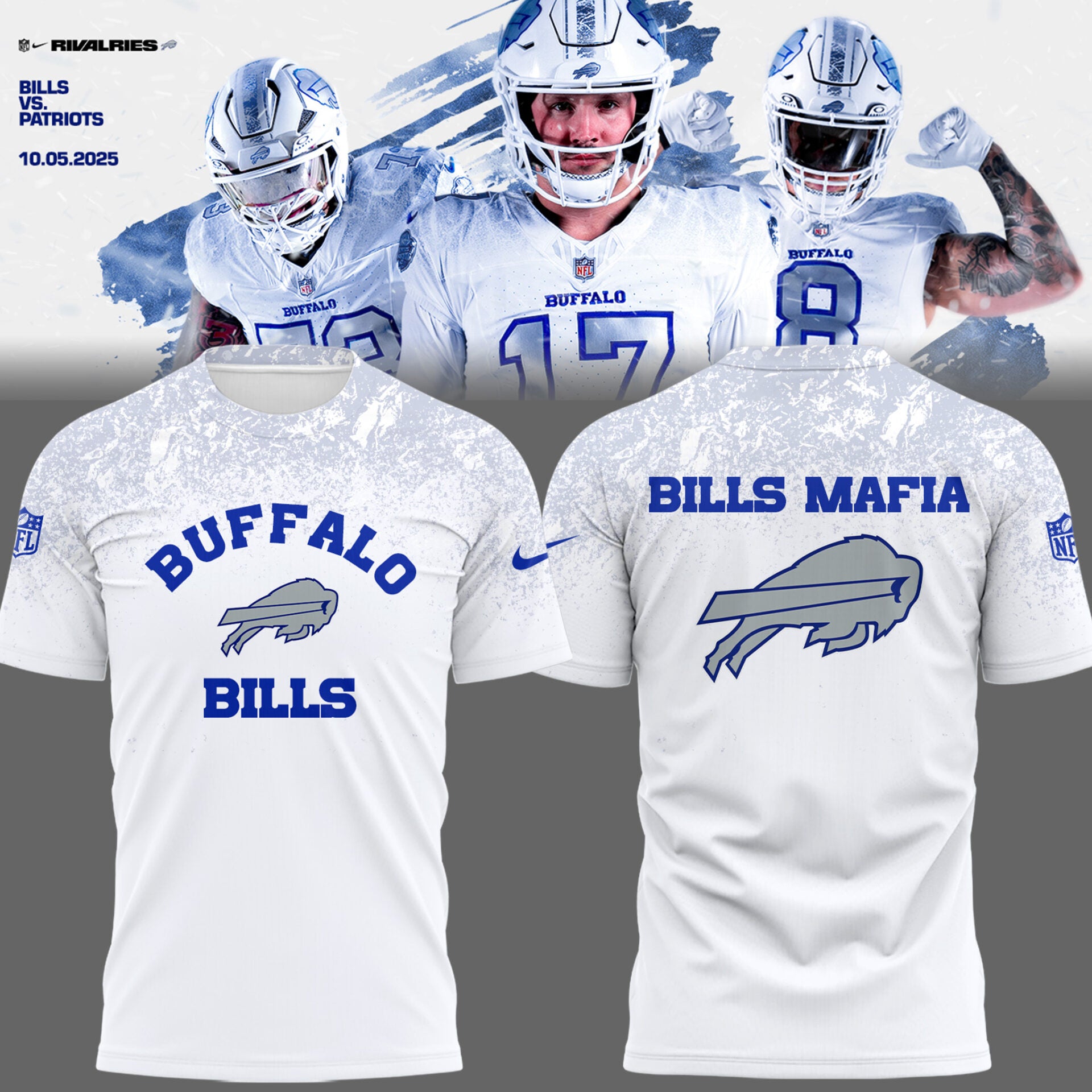 Buffalo Bills Cold Front Rivalries Tshirt | Cap | Joggers V4