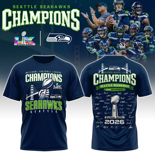 Seattle Seahawks Super Bowl LX Champions Limited Edition T.shirt