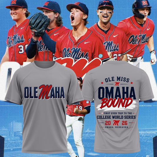 Ole Miss Rebels 2026 NCAA Baseball Men’s College World Series OMAHA T-Shirt