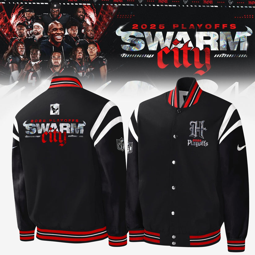 Houston Texans 2025 Playoffs S.W.A.R.M. City Premium Bomber Jacket