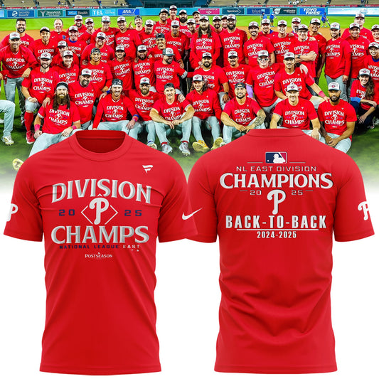 Philadelphia Phillies BACK-TO-BACK NL EAST CHAMPIONS T-Shirt