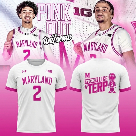 Special 2026 Pink Out Uniform Maryland Men’s Basketball T-Shirt
