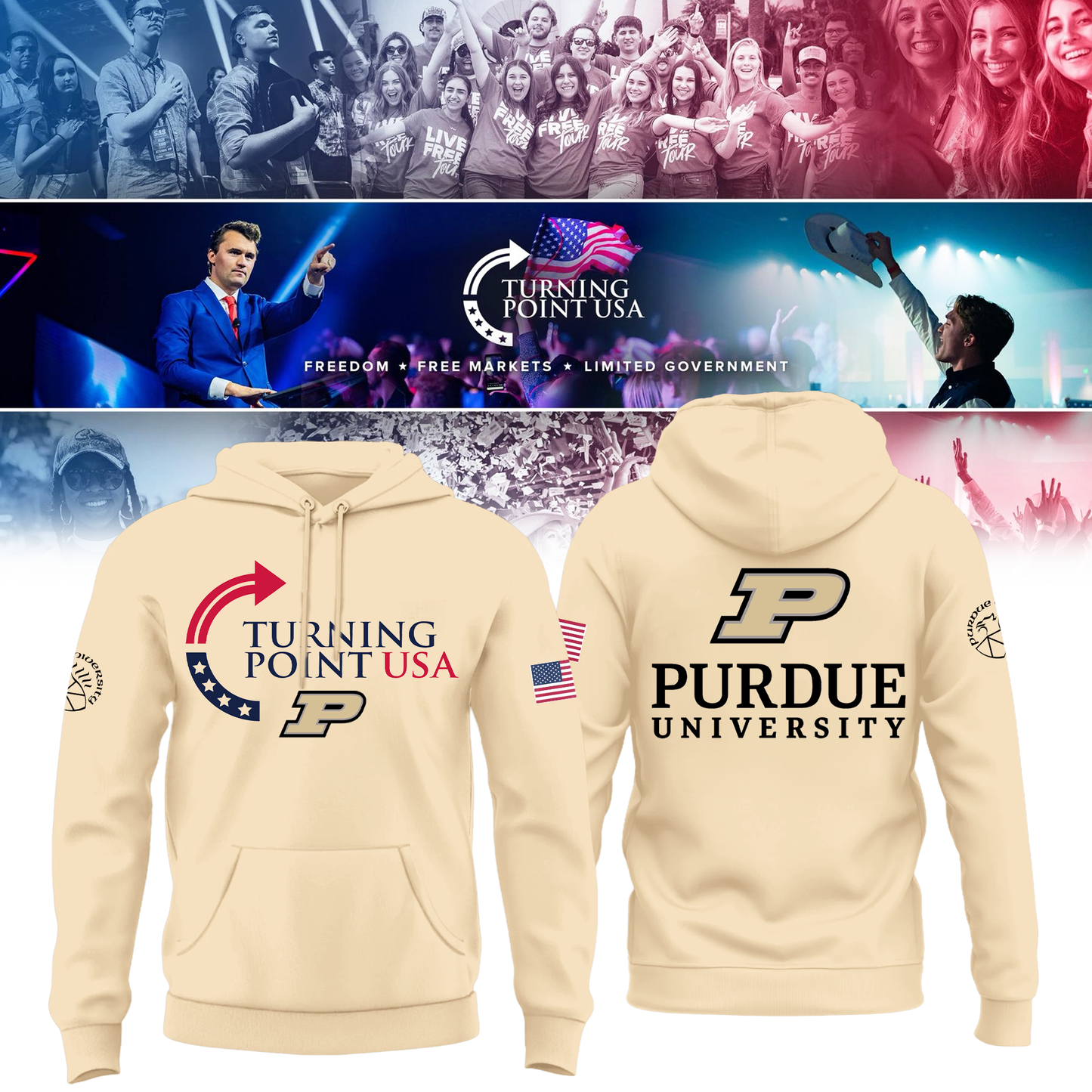 Purdue University x Turning Point USA Hoodie