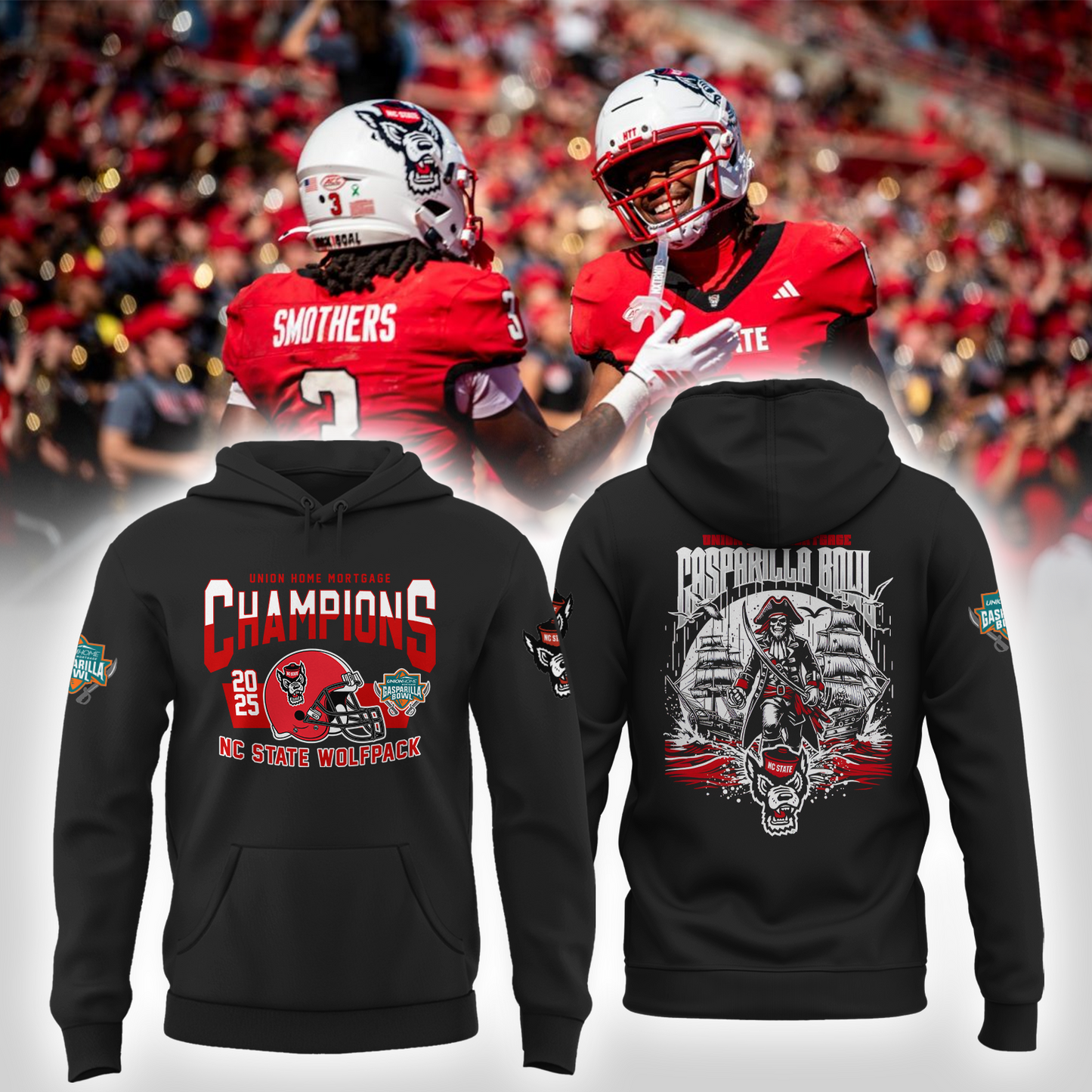 NC State Wolfpack - UNION HOME MORTGAGE GASPARILLA BOWL Champion Hoodie